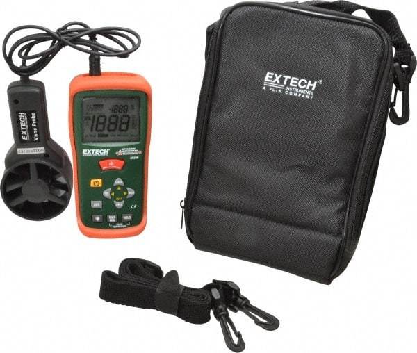 Extech - 0.4 to 30 m/Sec Air CFM and CMM Thermo Anemometer - 140°F Max - USA Tool & Supply