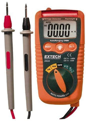 Extech - DM220, CAT IV, 600 VAC/VDC, Digital Auto Ranging Multimeter - 40 mOhm, Measures Voltage, Current, Frequency, Resistance - USA Tool & Supply