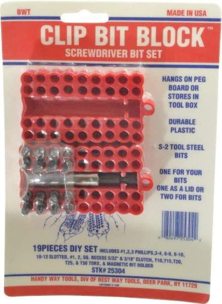 Value Collection - 17 Piece, Screwdriver Bit Set - DIY Bit - USA Tool & Supply