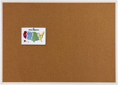 Quartet - 96" Wide x 48" High Open Cork Bulletin Board - Natural (Color) - USA Tool & Supply
