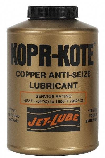 Jet-Lube - 12 oz Aerosol High Temperature Anti-Seize Lubricant - Copper/Graphite, -65 to 1,800°F, Copper/Bronze, Water Resistant - USA Tool & Supply