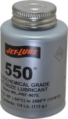 Jet-Lube - 0.25 Lb Can Extreme Pressure Anti-Seize Lubricant - Molybdenum Disulfide, -65 to 2,400°F, Steel Blue, Water Resistant - USA Tool & Supply