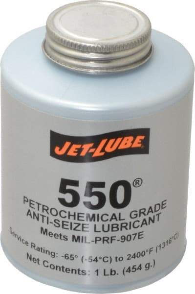 Jet-Lube - 1 Lb Can Extreme Pressure Anti-Seize Lubricant - Molybdenum Disulfide, -65 to 2,400°F, Steel Blue, Water Resistant - USA Tool & Supply