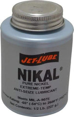 Jet-Lube - 0.5 Lb Can High Temperature Anti-Seize Lubricant - Nickel, -65 to 2,600°F, Silver Gray, Water Resistant - USA Tool & Supply