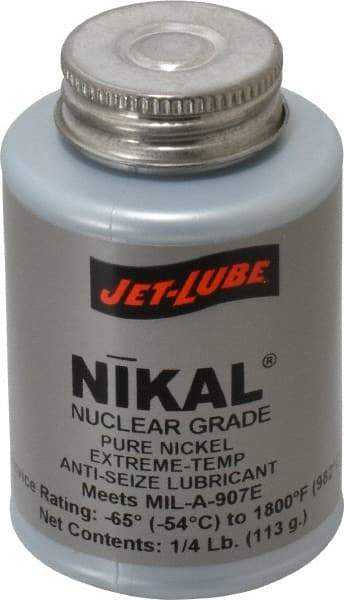 Jet-Lube - 0.25 Lb Can Extreme Temperature Anti-Seize Lubricant - Nickel, -65 to 1,800°F, Gray, Nuclear Grade - USA Tool & Supply