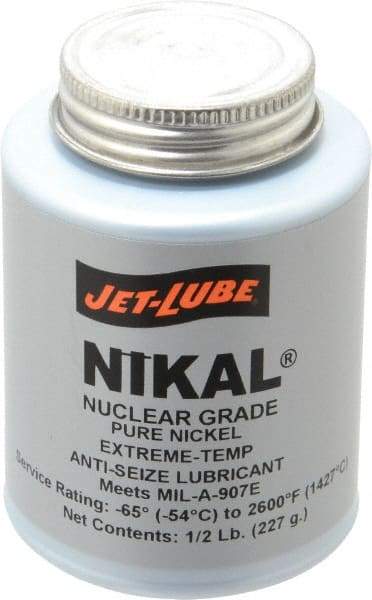Jet-Lube - 0.5 Lb Can Extreme Temperature Anti-Seize Lubricant - Nickel, -65 to 2,600°F, Gray, Nuclear Grade - USA Tool & Supply
