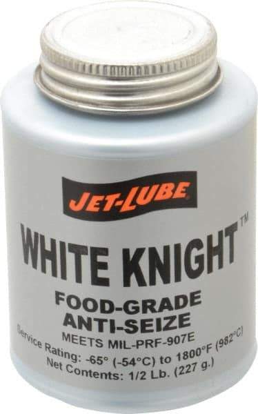 Jet-Lube - 0.5 Lb Can General Purpose Anti-Seize Lubricant - Aluminum, -65 to 1,800°F, White, Food Grade, Water Resistant - USA Tool & Supply