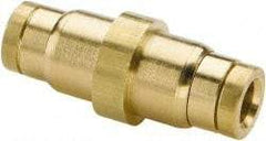 Parker - 5/8" Outside Diam, Brass Push-to-Connect Tube Retaining Ring Bulkhead Union - 250 Max psi, Buna-N O-Ring, Tube to Tube Connection - USA Tool & Supply