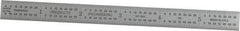 PEC Tools - 6" Long, 1/64, 1/50, 1/32, 1/10" Graduation, Flexible Steel Rule - 3R Graduation Style, 1/2" Wide, Silver, Satin Chrome Finish - USA Tool & Supply