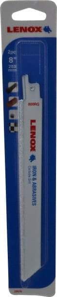 Lenox - 8" Long x 3/4" Thick, Carbide Reciprocating Saw Blade - Straight Profile, Continuous Edge, Universal Shank - USA Tool & Supply