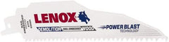 Lenox - 6" Long x 7/8" Thick, Bi-Metal Reciprocating Saw Blade - Straight Profile, 6 TPI, Toothed Edge, Universal Shank - USA Tool & Supply