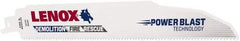 Lenox - 9" Long x 7/8" Thick, Bi-Metal Reciprocating Saw Blade - Straight Profile, 10 TPI, Toothed Edge, Universal Shank - USA Tool & Supply