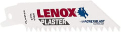 Lenox - 4" Long x 3/4" Thick, Bi-Metal Reciprocating Saw Blade - Tapered Profile, 6 TPI, Toothed Edge, Universal Shank - USA Tool & Supply