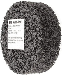3M - 3" Diam, 1" Face Width, 1/4" Center Hole, Very Coarse Grade, Silicon Carbide Deburring Wheel - Unitized, Hard Density 7 Grade, 14,100 RPM - USA Tool & Supply