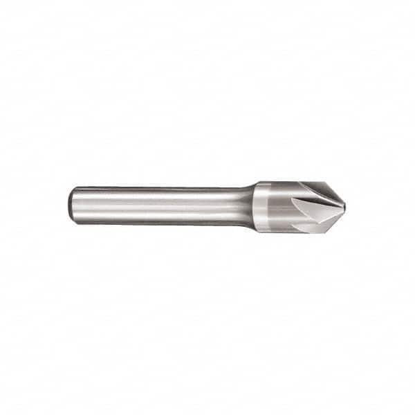 SGS - 1" Head Diam, 1/2" Shank Diam, 6 Flute 90° Solid Carbide Countersink - USA Tool & Supply