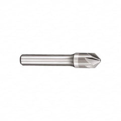SGS - 1" Head Diam, 1/2" Shank Diam, 6 Flute 60° Solid Carbide Countersink - USA Tool & Supply