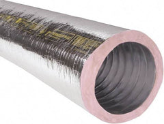 Hi-Tech Duravent - 5" ID, 25' Long, Fiberglass Blower & Duct Hose - Silver, 2.2" Bend Radius, 16 Max psi, -20 to 250°F - USA Tool & Supply