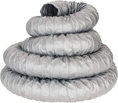 Hi-Tech Duravent - 4" ID, 25' Long, PVC Blower & Duct Hose - Gray, 2" Bend Radius, 0.15 In/Hg, 0.85 Max psi, 0 to 250°F, Flame Retarding - USA Tool & Supply