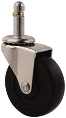 E.R. Wagner - 2-1/2" Diam x 13/16" Wide x 3-1/16" OAH Stem Mount Swivel Caster - Soft Rubber, 90 Lb Capacity, Delrin Bearing, 7/16 x 1-3/8" Friction Stem - USA Tool & Supply