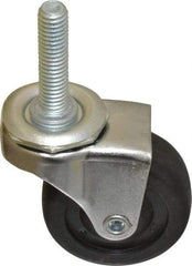 E.R. Wagner - 2" Diam x 13/16" Wide x 2-1/2" OAH Stem Mount Swivel Caster - Hard Rubber, 100 Lb Capacity, Delrin Bearing, 3/8-16 x 1-1/2" Threaded Stem - USA Tool & Supply