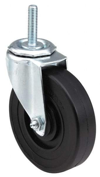 E.R. Wagner - 4" Diam x 1-1/4" Wide x 4-1/2" OAH Stem Mount Swivel Caster - TPR, 165 Lb Capacity, Delrin Bearing, 1/2-13 x 1-1/2" Threaded Stem - USA Tool & Supply