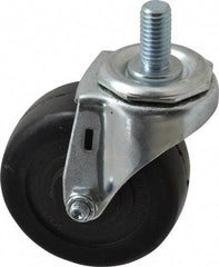 E.R. Wagner - 3" Diam x 1-1/4" Wide x 3-5/8" OAH Stem Mount Swivel Caster - Soft Rubber, 125 Lb Capacity, Delrin Bearing, 1/2-13 x 1" Threaded Stem - USA Tool & Supply