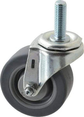 E.R. Wagner - 3" Diam x 1-1/4" Wide x 3-5/8" OAH Stem Mount Swivel Caster - TPR, 125 Lb Capacity, Delrin Bearing, 1/2-13 x 1-1/2" Threaded Stem - USA Tool & Supply