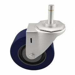 E.R. Wagner - 3" Diam x 1-1/4" Wide x 3-5/8" OAH Stem Mount Swivel Caster - Polyurethane, 210 Lb Capacity, Delrin Bearing, 7/16 x 1-3/8" Friction Stem - USA Tool & Supply