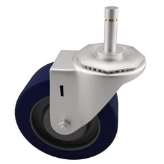 E.R. Wagner - 4" Diam x 1-1/4" Wide x 4-1/2" OAH Stem Mount Swivel Caster - Polyurethane, 275 Lb Capacity, Delrin Bearing, 7/16 x 1-3/8" Friction Stem - USA Tool & Supply
