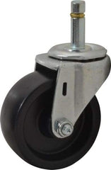 E.R. Wagner - 3" Diam x 1-1/4" Wide x 3-5/8" OAH Stem Mount Swivel Caster - Polyolefin, 210 Lb Capacity, Plain Bearing, 7/16 x 1-3/8" Friction Stem - USA Tool & Supply