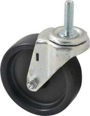 E.R. Wagner - 4" Diam x 1-1/4" Wide x 4-1/2" OAH Stem Mount Swivel Caster - Polyolefin, 255 Lb Capacity, Plain Bearing, 7/16-14 x 1-1/2" Threaded Stem - USA Tool & Supply