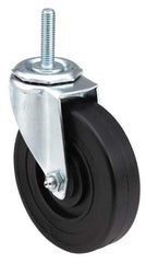 E.R. Wagner - 3" Diam x 1-1/4" Wide x 3-5/8" OAH Stem Mount Swivel Caster - TPR, 125 Lb Capacity, Delrin Bearing, 7/16 x 1-3/8" Friction Stem - USA Tool & Supply