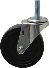 E.R. Wagner - 4" Diam x 1-1/4" Wide x 4-1/2" OAH Stem Mount Swivel Caster - Polyolefin, 255 Lb Capacity, Plain Bearing, 1/2-13 x 1-1/2" Threaded Stem - USA Tool & Supply
