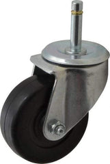 E.R. Wagner - 3-1/2" Diam x 1-1/4" Wide x 4-1/2" OAH Stem Mount Swivel Caster - Soft Rubber, 155 Lb Capacity, Delrin Bearing, 7/16 x 1-29/32" Friction Stem - USA Tool & Supply