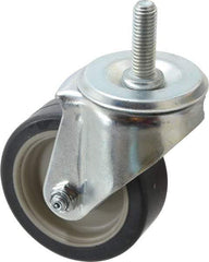 E.R. Wagner - 3-1/2" Diam x 1-1/4" Wide x 4-1/2" OAH Stem Mount Swivel Caster - TPR, 155 Lb Capacity, Delrin Bearing, 1/2-13 x 1-1/2" Threaded Stem - USA Tool & Supply