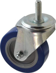 E.R. Wagner - 4" Diam x 1-1/4" Wide x 5" OAH Stem Mount Swivel Caster - Polyurethane, 275 Lb Capacity, Delrin Bearing, 1/2-13 x 1-1/2" Threaded Stem - USA Tool & Supply
