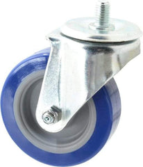 E.R. Wagner - 4" Diam x 1-1/4" Wide x 5" OAH Stem Mount Swivel Caster - Polyurethane, 275 Lb Capacity, Delrin Bearing, 1/2-13 x 3/4" Threaded Stem - USA Tool & Supply
