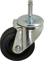 E.R. Wagner - 3-1/2" Diam x 1-1/4" Wide x 4-1/2" OAH Stem Mount Swivel Caster - Polyolefin, 250 Lb Capacity, Delrin Bearing, 7/16 x 1-29/32" Friction Stem - USA Tool & Supply