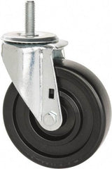 E.R. Wagner - 5" Diam x 1-3/8" Wide x 6-1/8" OAH Stem Mount Swivel Caster - Polyolefin, 300 Lb Capacity, Delrin Bearing, 1/2-13 x 1-1/2" Threaded Stem - USA Tool & Supply