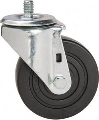 E.R. Wagner - 4" Diam x 1-3/8" Wide x 5" OAH Stem Mount Swivel Caster - Polyolefin, 275 Lb Capacity, Delrin Bearing, 1/2-13 x 3/4" Threaded Stem - USA Tool & Supply