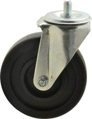E.R. Wagner - 5" Diam x 1-3/8" Wide x 6-1/8" OAH Stem Mount Swivel Caster - Polyolefin, 300 Lb Capacity, Delrin Bearing, 1/2-13 x 3/4" Threaded Stem - USA Tool & Supply