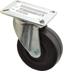 E.R. Wagner - 4" Diam x 1-3/8" Wide x 5-1/16" OAH Top Plate Mount Swivel Caster - Soft Rubber, 200 Lb Capacity, Delrin Bearing, 3-1/8 x 4-1/8" Plate - USA Tool & Supply