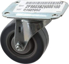 E.R. Wagner - 3" Diam x 1-1/4" Wide x 3-3/4" OAH Top Plate Mount Swivel Caster - TPR, 125 Lb Capacity, Delrin Bearing, 2-3/4 x 3-3/4" Plate - USA Tool & Supply