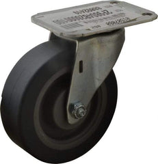 E.R. Wagner - 4" Diam x 1-1/4" Wide x 4-11/16" OAH Top Plate Mount Swivel Caster - TPR, 165 Lb Capacity, Delrin Bearing, 2-3/4 x 3-3/4" Plate - USA Tool & Supply