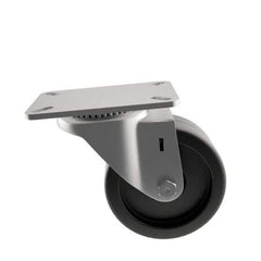 E.R. Wagner - 3" Diam x 1-1/4" Wide x 3-3/4" OAH Top Plate Mount Swivel Caster - Polyolefin, 210 Lb Capacity, Plain Bearing, 2-3/4 x 3-3/4" Plate - USA Tool & Supply