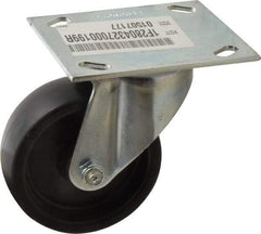 E.R. Wagner - 4" Diam x 1-3/8" Wide x 5-1/16" OAH Top Plate Mount Swivel Caster - Polyolefin, 300 Lb Capacity, Roller Bearing, 3-3/4 x 4-5/8" Plate - USA Tool & Supply