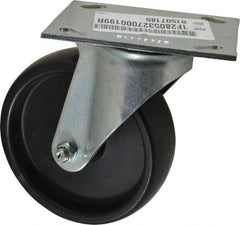 E.R. Wagner - 5" Diam x 1-3/8" Wide x 6-1/16" OAH Top Plate Mount Swivel Caster - Polyolefin, 350 Lb Capacity, Roller Bearing, 3-3/4 x 4-5/8" Plate - USA Tool & Supply
