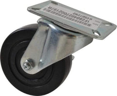 E.R. Wagner - 4" Diam x 1-3/8" Wide x 5-1/16" OAH Top Plate Mount Swivel Caster with Brake - Polyolefin, 300 Lb Capacity, Plain Bearing, 3-1/8 x 4-1/8" Plate - USA Tool & Supply