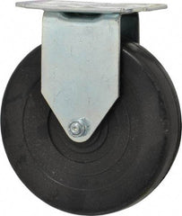 E.R. Wagner - 5" Diam x 1-1/4" Wide x 5-5/8" OAH Top Plate Mount Rigid Caster - Soft Rubber, 190 Lb Capacity, Delrin Bearing, 2-3/4 x 3-3/4" Plate - USA Tool & Supply