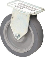 E.R. Wagner - 5" Diam x 1-1/4" Wide x 5-5/8" OAH Top Plate Mount Rigid Caster - TPR, 190 Lb Capacity, Delrin Bearing, 2-3/4 x 3-3/4" Plate - USA Tool & Supply